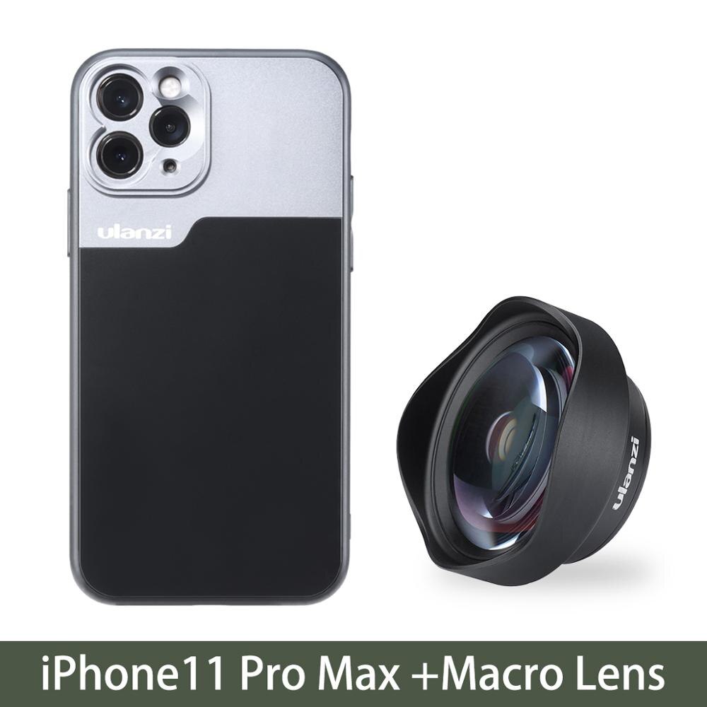 Ulanzi 17MM Thread Phone Lens Case Kit for iPhone 11 pro max Macro Lens Pixel 4 4XL 10X Macro Lens 1.33X Anamorphic Lens Case: iPhone11promax Macro