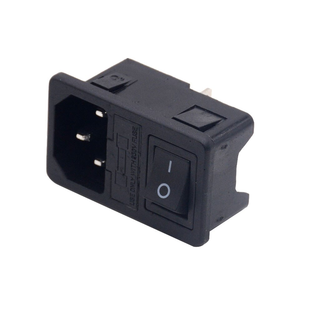 with 10A fuse ! Red blue Black orange Rocker Switch Fused IEC 320 C14 Inlet Power Socket Fuse Switch Connector Plug Connector: Black