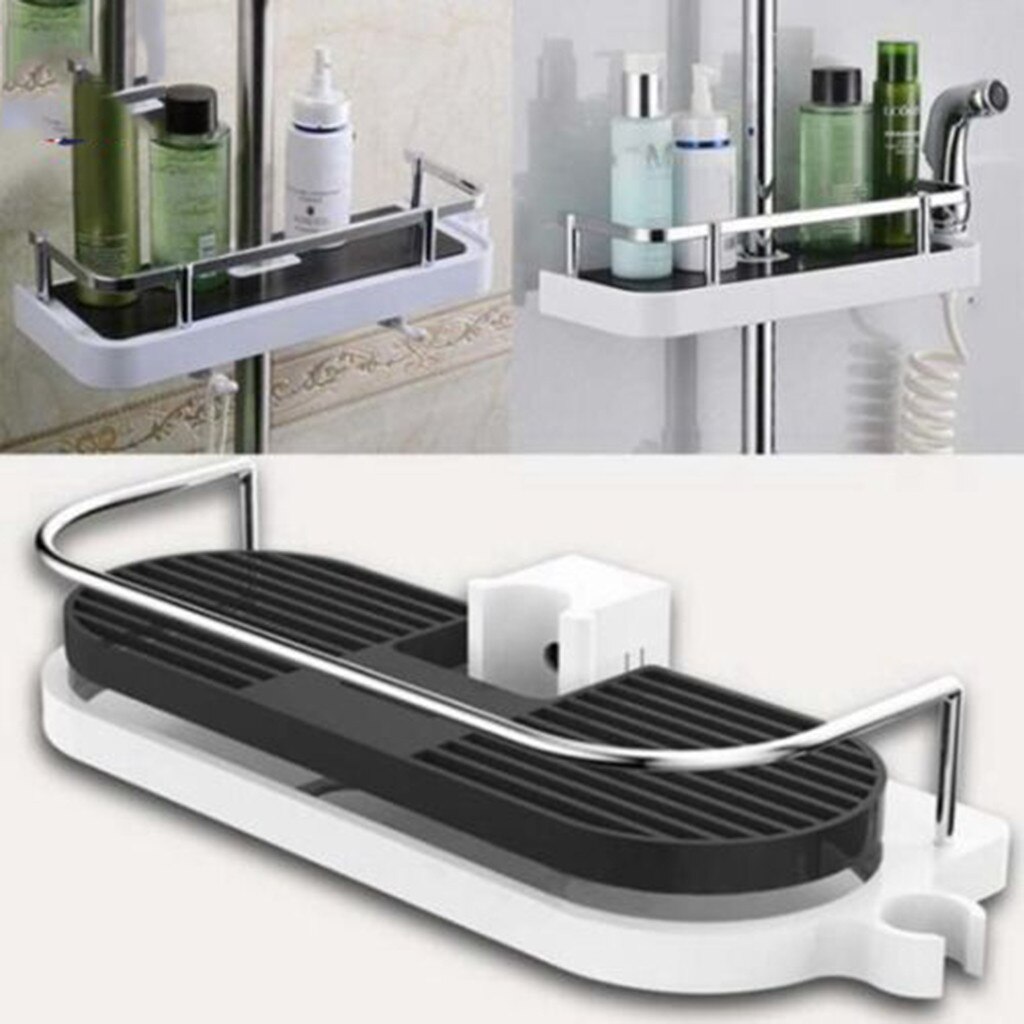 Raktische Badkamer Pole Douche Storage Rack Holder Largre Wassen Douche Opslag Shampoo Caddy Rack Organiser a702