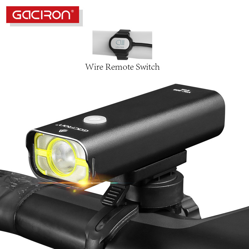 GACIRON-faro delantero para bicicleta V9C 800, con interruptor remoto de cable, IPX6 resistente al agua, recargable, para competición