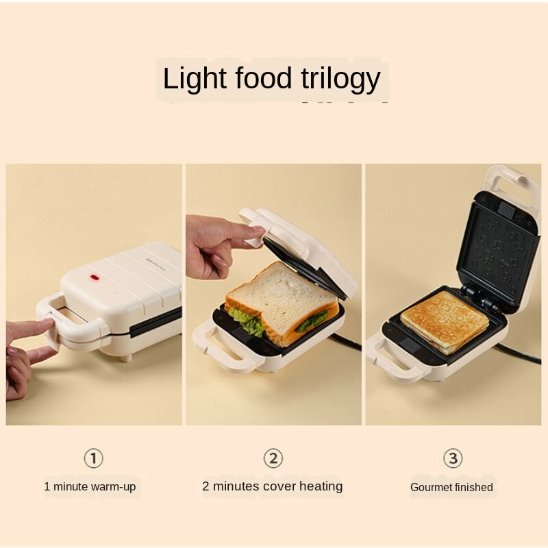 600W Electric Iron Sandwich Maker Machine Egg Cake Oven Breakfast Machine 220V Sandwichera Electrica Multifunctional