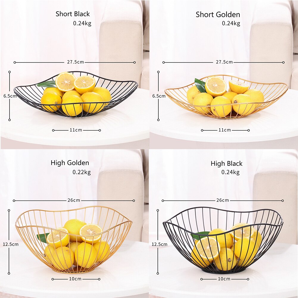 Nordic Eenvoudige Smeedijzeren Golden Hollow Fruitmand Creatieve Huis Woonkamer Fruitmand Voor Thuis Diy