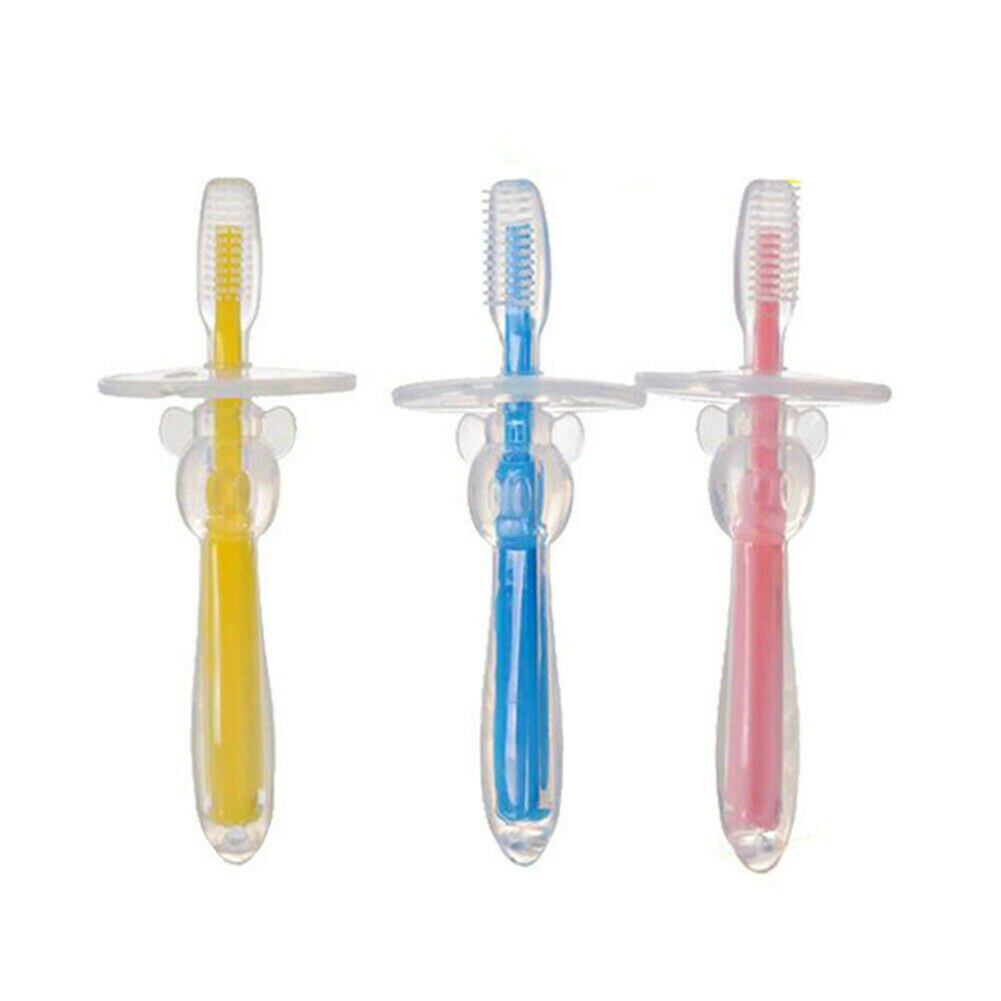 cepillo de dientes de silicona para niños lindo divertido niños Manual niños niñas cepillos de dientes