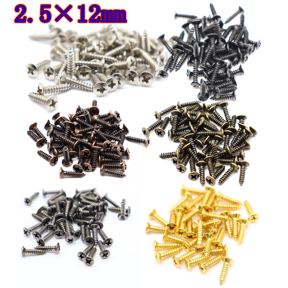 30/50/100 stk. elektrisk guitar bas slagplader bagplader jackplade monteringsskruer til st tl sg lp guitar 2.5 × 12mm