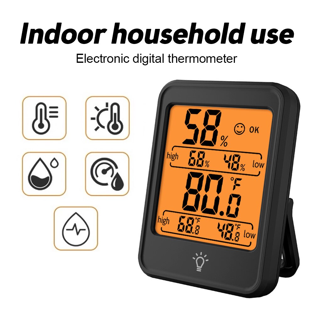 LCD Digitale Hygrometer Kamer Thermometer Met Stand Magneet Draagbare Huis Kantoor Temperatuur Monitor Thermometer Hygrometer
