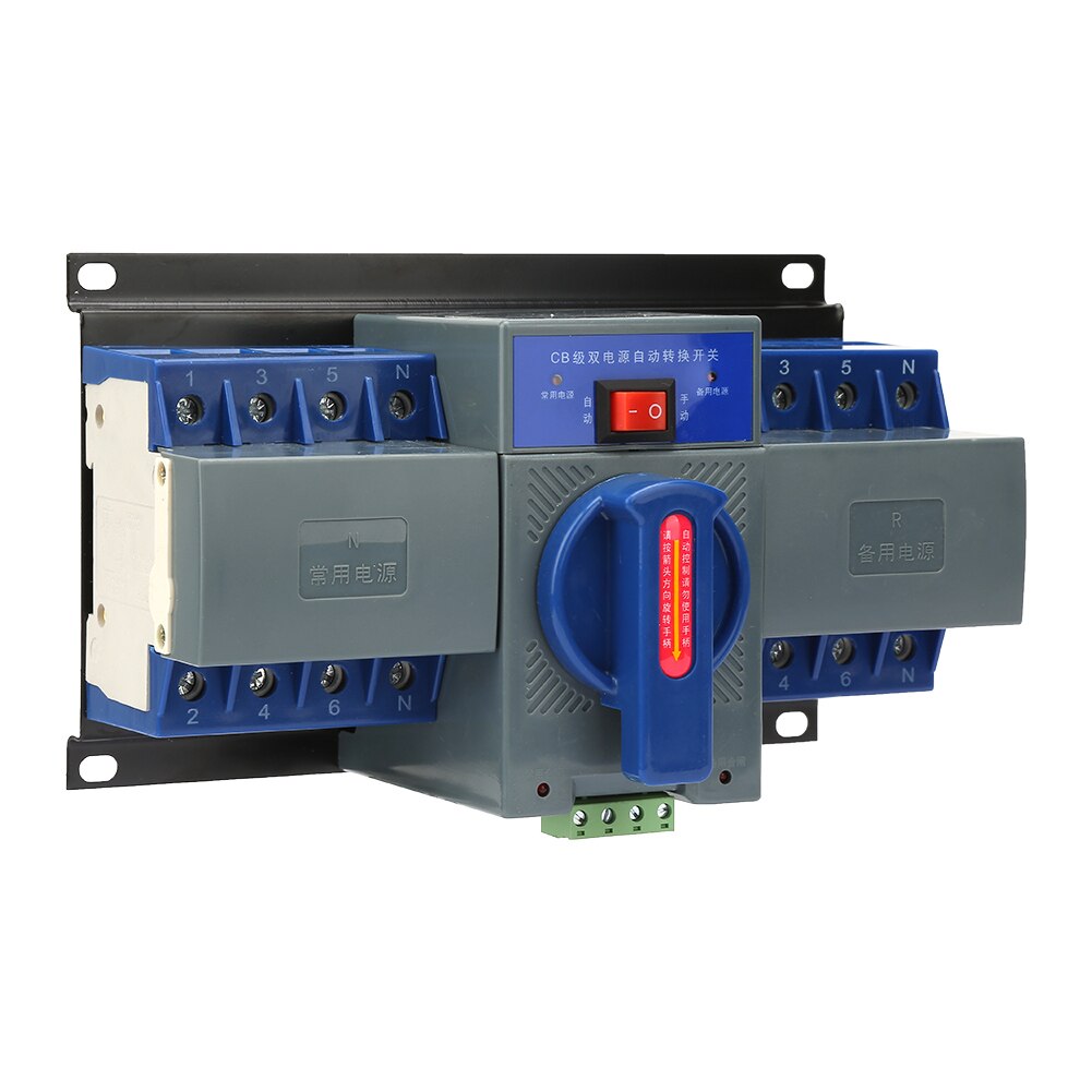 63A 4P 110V Dual Power Supply Automatic Transfer Switch 110V Blue Dual Power Automatic Transfer Switch ATS Rated Voltage