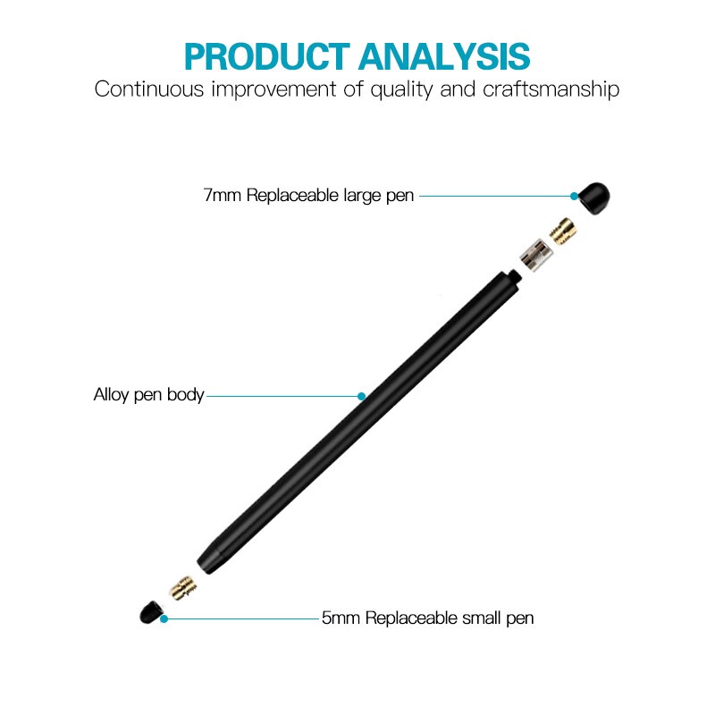 ANKNDO 2in1 Stylus Pen Capacitive Touch Pen For Samsung S2 Notebook Surface Pen Notepad Pen For Xiaomi Pad Screen Pen Drawing