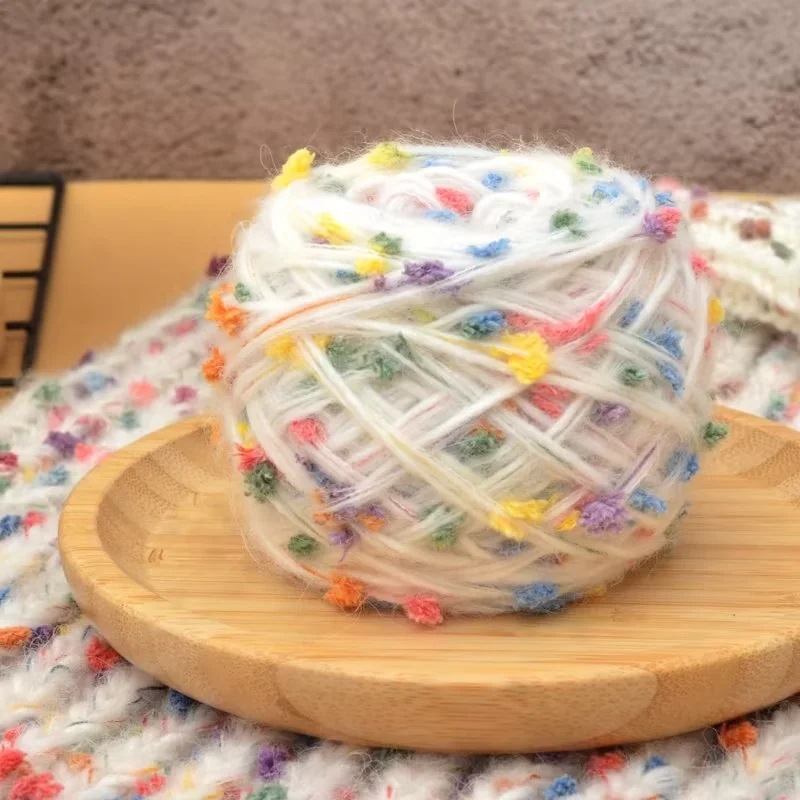Hilo de lana de punto arcoíris, 50g, tejido a mano, Mohair, hilo de ganchillo, hilo de punto grueso, bufanda DIY, suéter, línea de sombrero blanet, 1 ud.