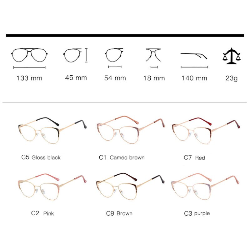 Hotony Eyeglasses Frame for Women Blue Light Blocking Eyewear Female Optical Glasses UV400 Prescription Spectacles Woman