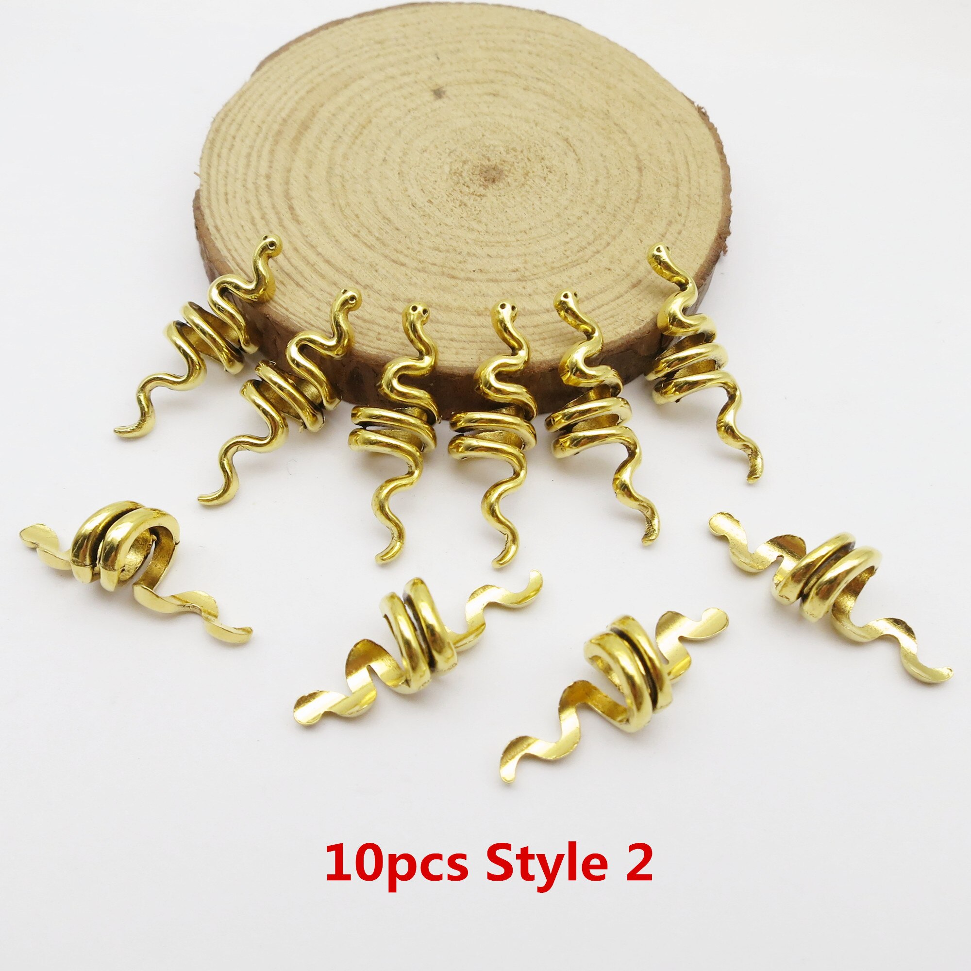 10Pcs/Pack adjustable viking hair dread Braids dreadlock beard Beads cuffs clips for Hair Rings women men accessories: 10pcs Style 2