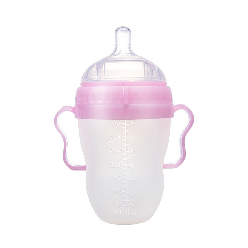 Silikone babyflaske babymælk silikone fodringsflaske børn drikker vandflaske børneflaske: Blå