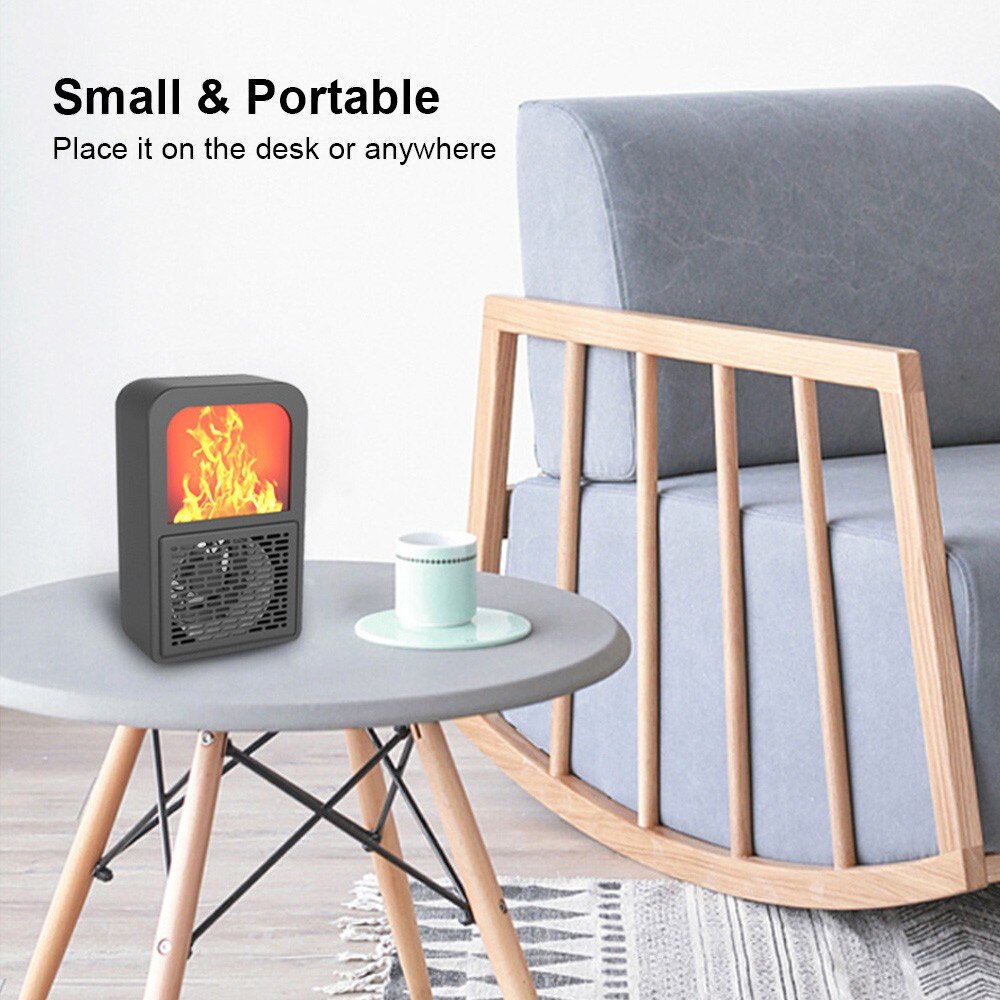 400W radiateur électrique ventilateur chauffage 3D flamme Air souffleur Portable chauffage main plus pour maison bureau ventilateur chauffage à faible bruit