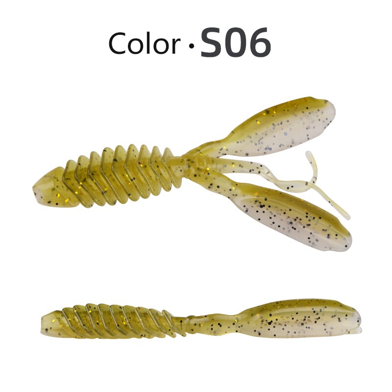 Meredith Dolivecraw Ii Soft Lokt 74Mm 95Mm Jigging Lokt Siliconen Worm Zachte Vissen Aas Garnalen Bass Karper Kunstmatige visgerei: S06 / 95mm 10pcs
