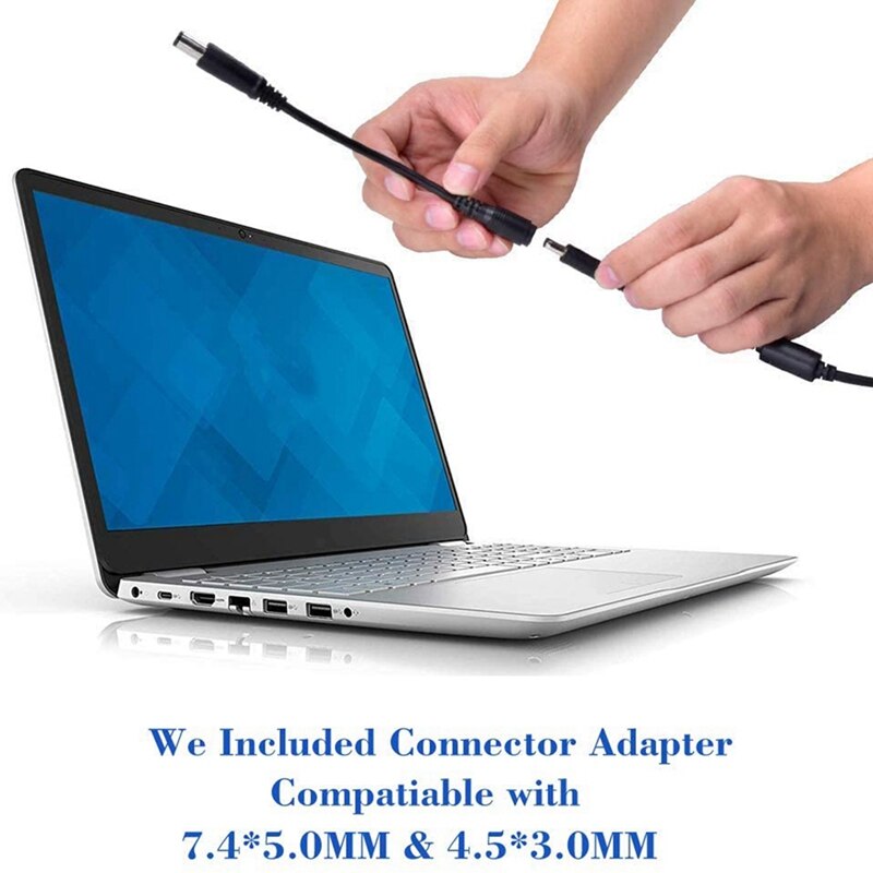 -Laptop Charger for Dell Inspiron XPS 45W 19.5V 2.31A Power Supply AC Adapter Compatible for Dell Inspiron EU Plug