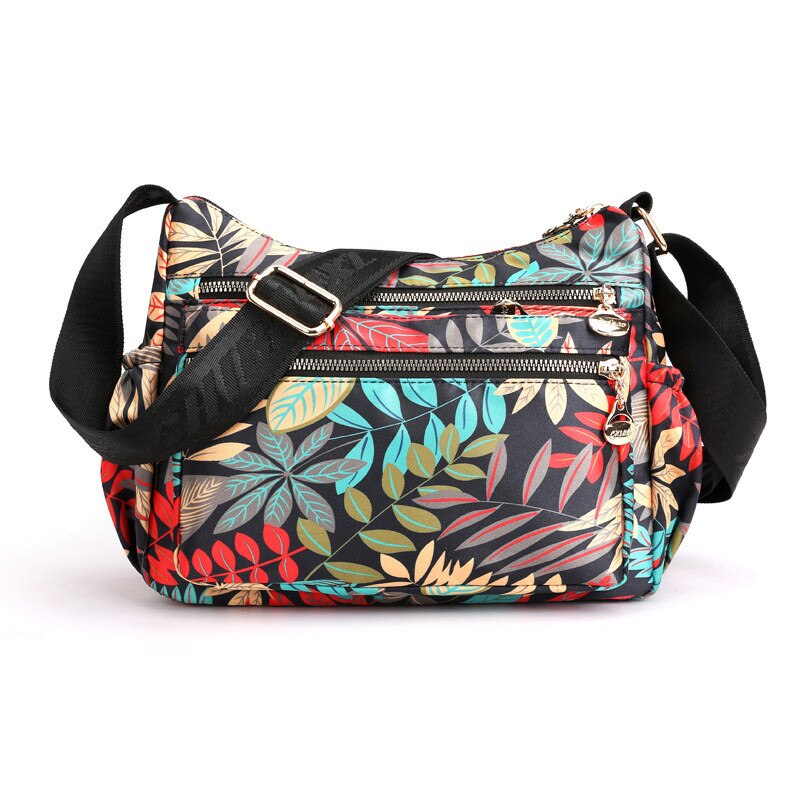 Moda Sacos de Nylon Impermeável Mulheres Mensageiro Carteira Do Vintage Impresso Hobos Bolsa Das Senhoras Sacos Crossbody Sacos de Ombro do Sexo Feminino: B