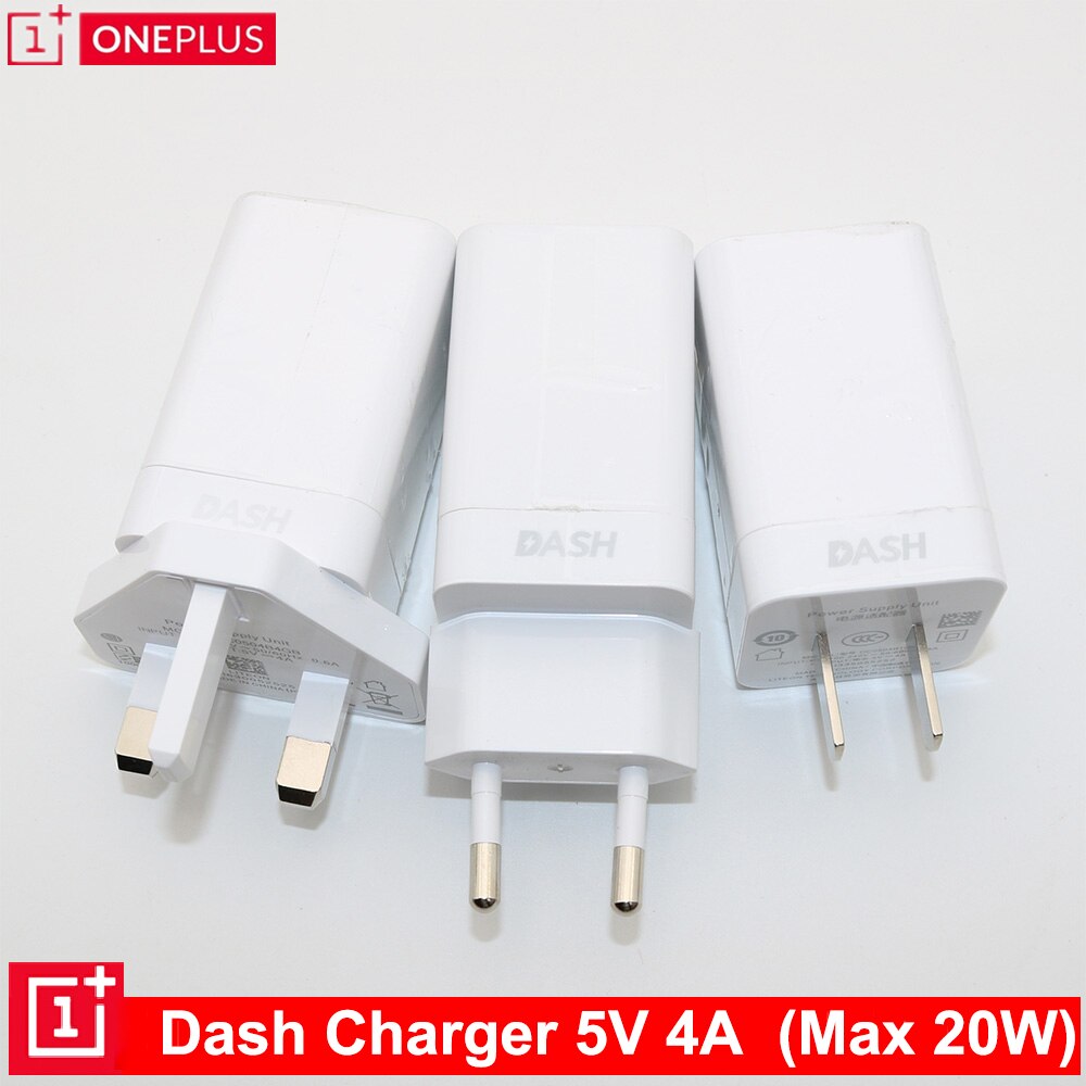 Eu/us /uk 20w original oneplus dash charger 5v/4a schnellladekabel 1m usb-c dash-kabel netzteil für oneplus 6t 5t 5 3t 3