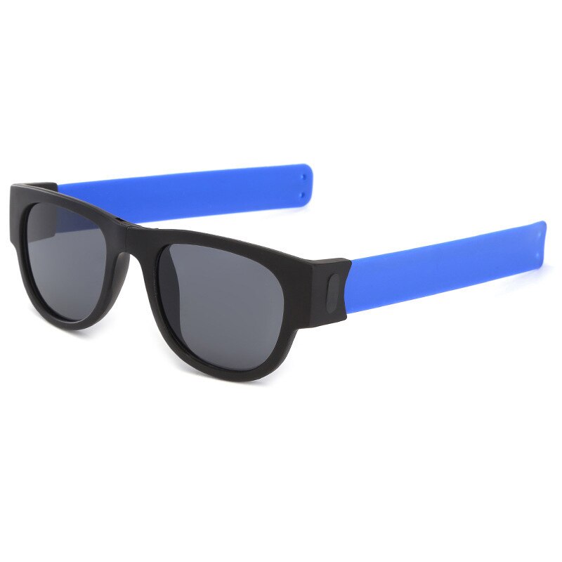 Pieghevole schiaffo braccialetto sport pesca occhiali da suola donna Slappable bracciale occhiali da suola per uomo polsino piega tonalità occhiali: Blu