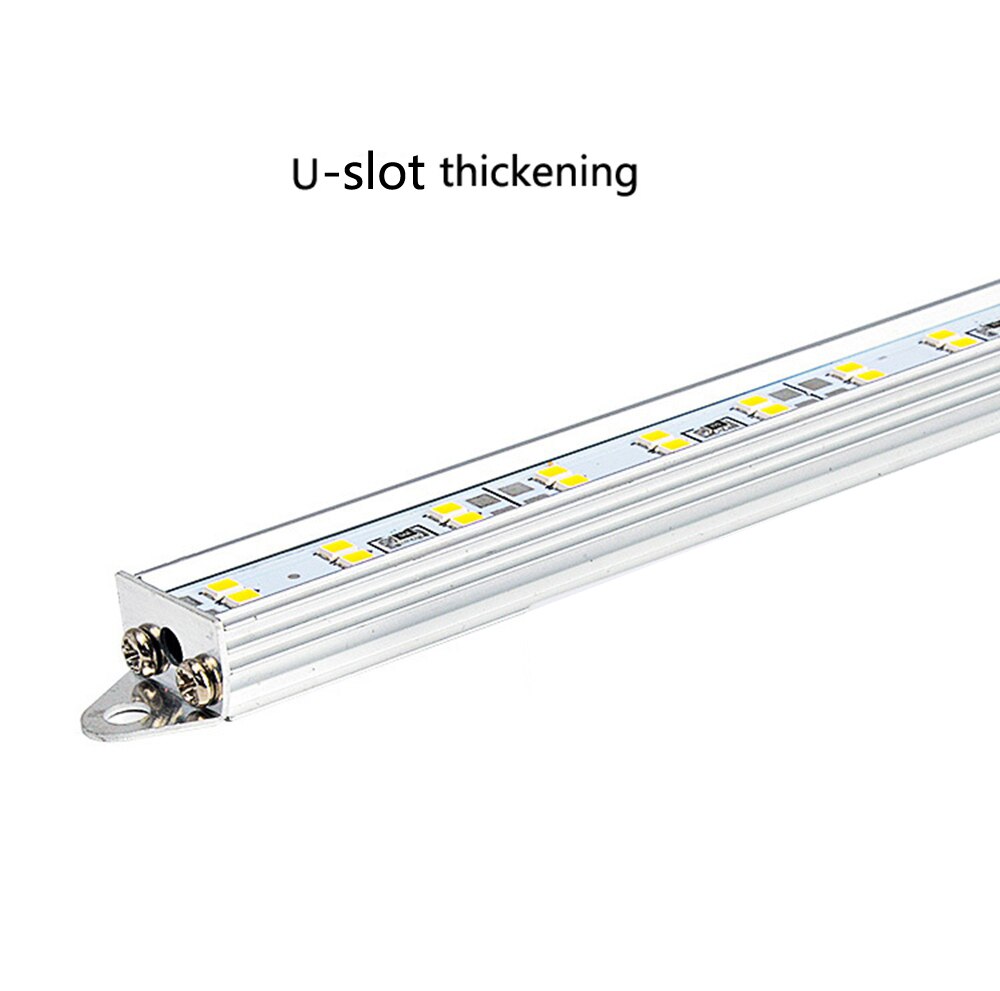 50cm Double Row LED Hard Bar Light Aluminium Rigid Strip Cool White Warm White 12V LED Light Lamp 5PCS: U-slot Thickening / Warm White