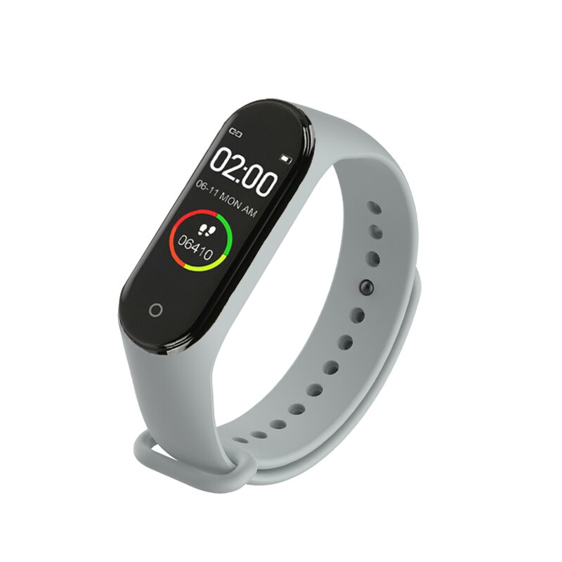 Smart M4 Band Herz Rate Blutdruck Monitor Sport Uhr für Männer Frauen Monitor Gesundheit Armband Wasserdichte Fitness Tracke: Gray