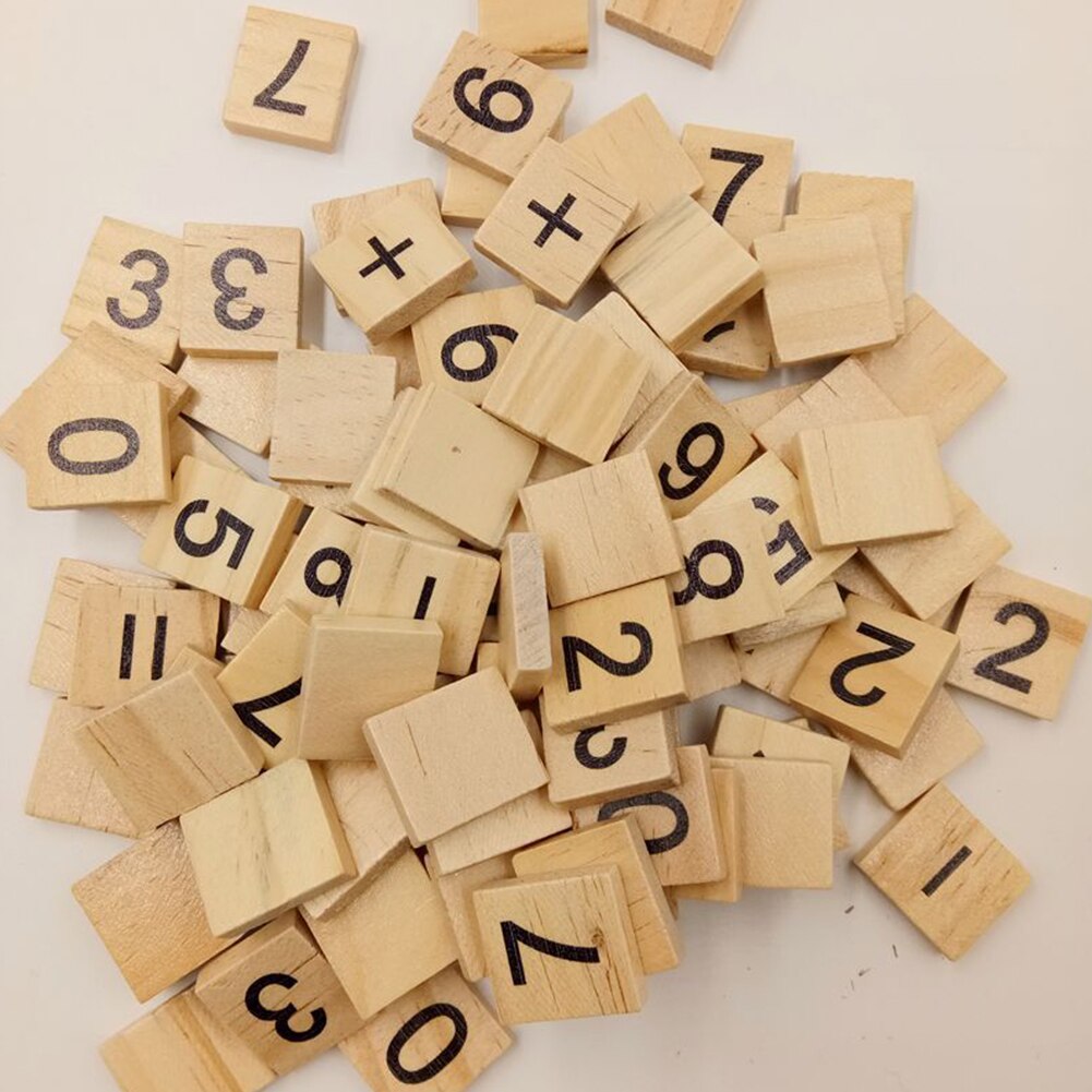 Woodentiles bogstaver numre til håndværk træ alfabeter blok
