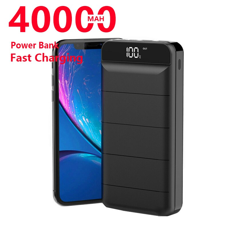 40000mah Power Bank Portable Mobile Phone Charger Pover Bank External Battery Double USB LED Powerbank for Xiaomi MI Iphone