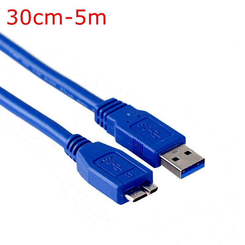 Kabel USB 3.0 A Męski na Micro B Męski - 0.3m do 5m - Super Speed Transfer Danych