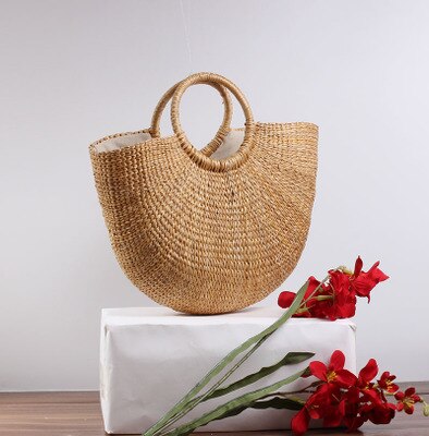 tassel Rattan Bag beach bag straw totes bag bucket summer bags with tassels women handbag braided: A4 / big