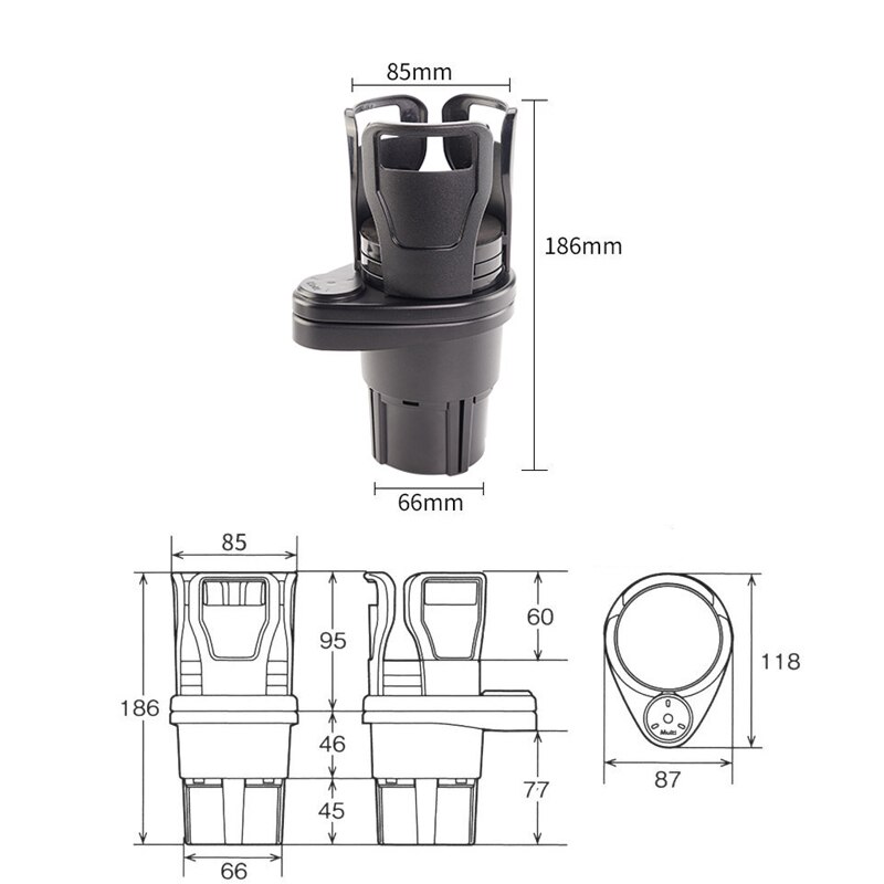 Auto Multifunctionele Bekerhouder Zonnebril Phone Organizer Drinkfles Houder Grote Ruimte Opslag Draaibaar Auto Accessoires