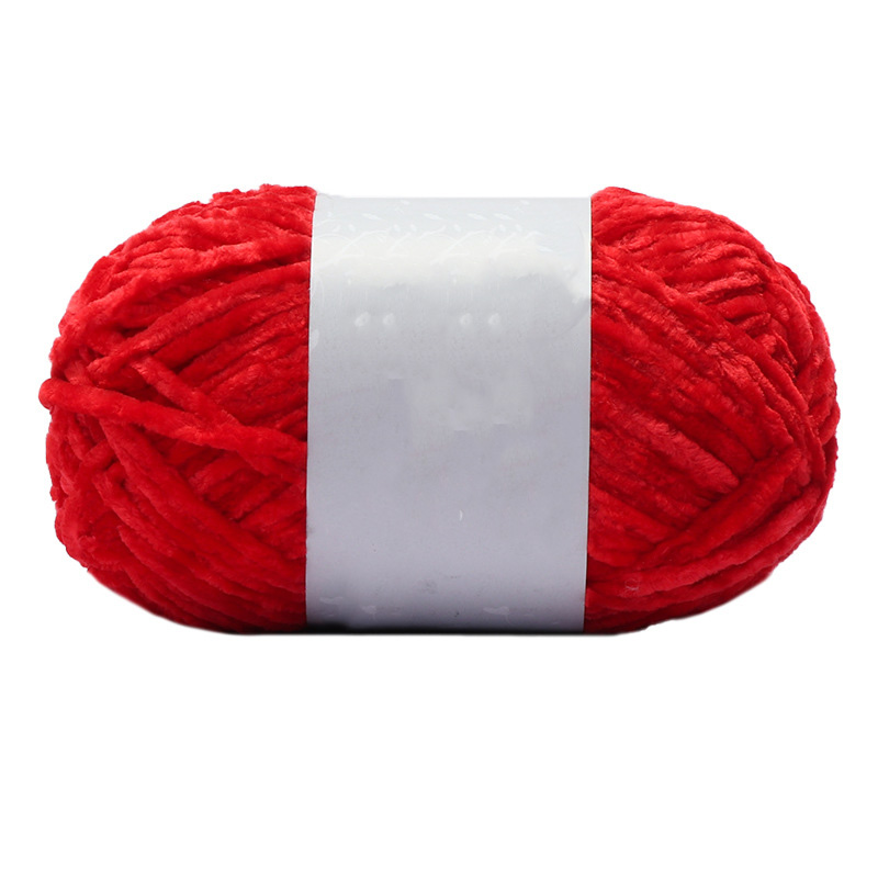 1Pc 100g Velvet Yarn For Hand Knitting Chenille Crochet Yarn Soft Threads Baby Line For Sweater Scarf Doll Amigurumi 180m/7086i: Blue