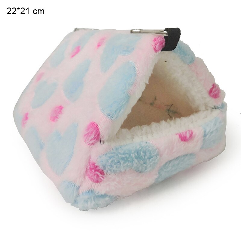 Cama de cobaya de lana suave para mascotas, nido de invierno para mascotas pequeñas, juguete para mascotas, jaula de hámster, casa, nido colgante productos de alfombrilla para perros: Blue Heart / 8X8CM