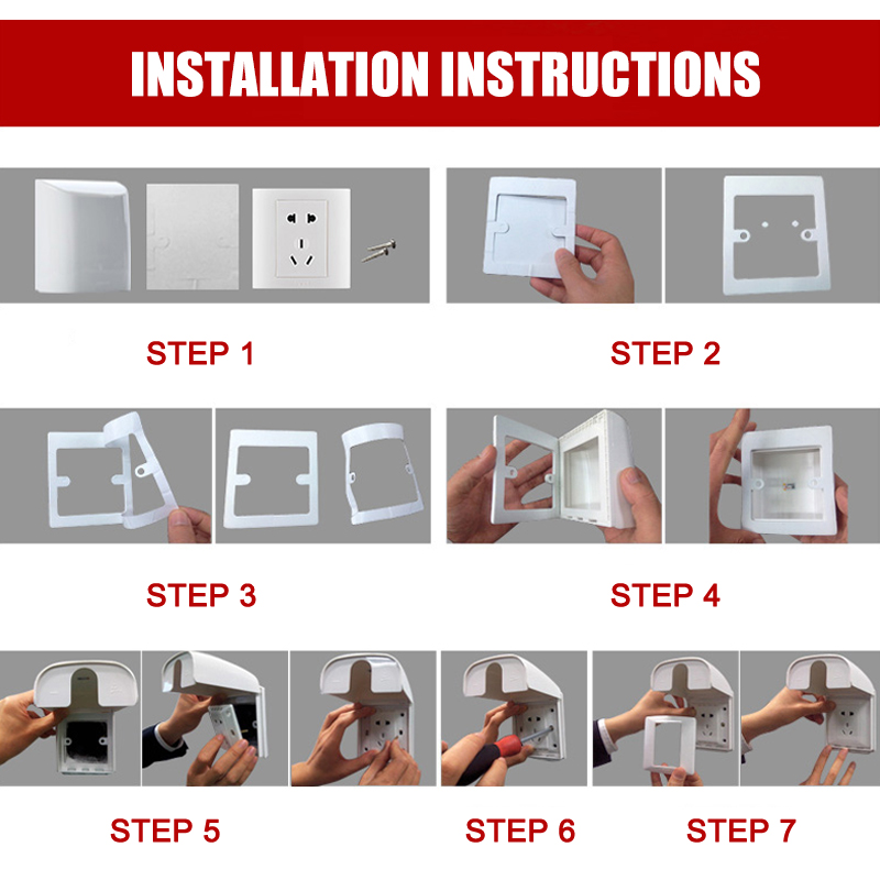 Plastic Switch Waterproof Cover Box Wall Light Socket Doorbell Flip Cap Cover for Home CLH@8