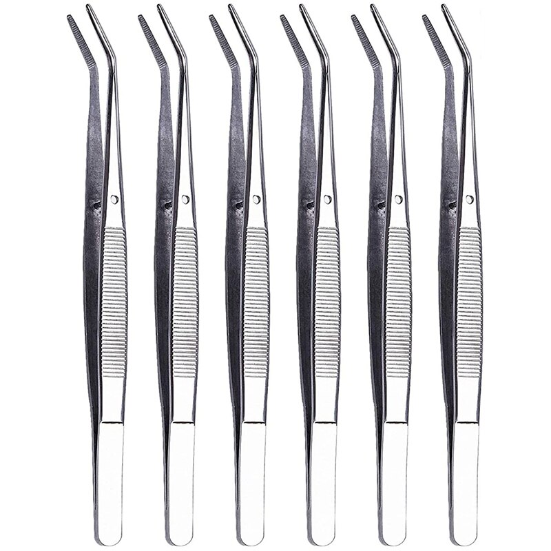 ! Pinzas de codo de 6 piezas, pinzas serradoras de acero inoxidable con puntas dentadas, pinzas curvadas dentadas: Default Title