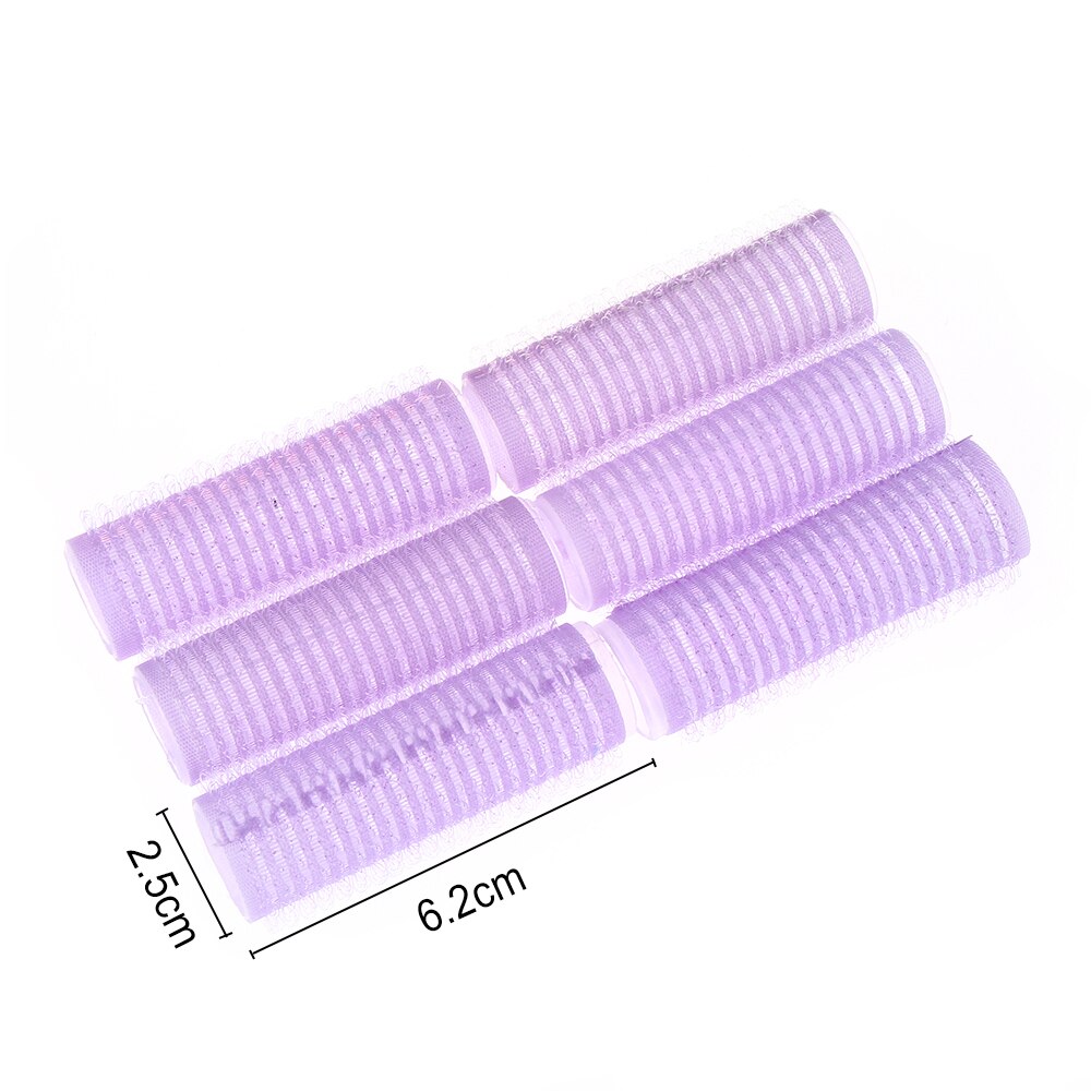 Flequillo de de 6 uds., rulos de peluquería con autoagarre de tamaño completo, rulos de pelo para salón , herramientas de estilismo de cabello de Color aleatorio: 2.5cm by 6.2cm