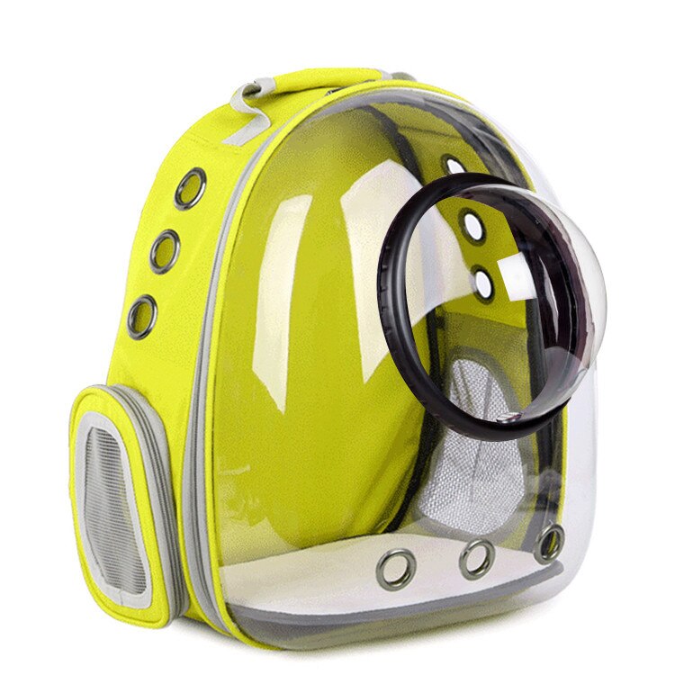 Astronaut Venster Bubble Draagtas Reistas Ademende Ruimte Capsule Transparante Huisdier Draagtas Hond Kat Rugzak: yellow with cover