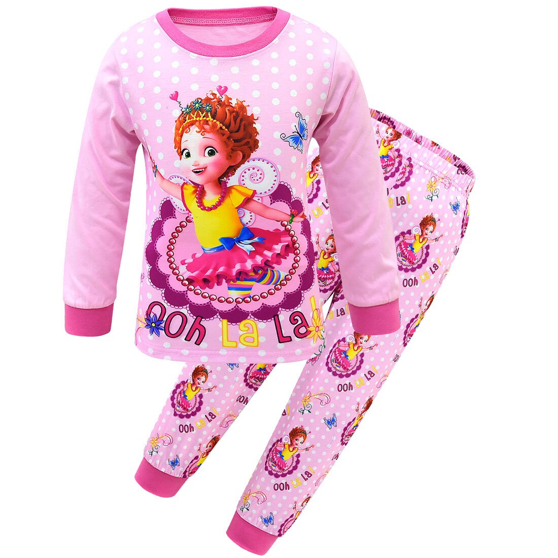 Kids fancy nancy grils Sleepwear Pyjamas Children Christmas Pijamas Home Clothing for Boys Long sleeve Tops Winter clothing: 1670 Pink / 140cm