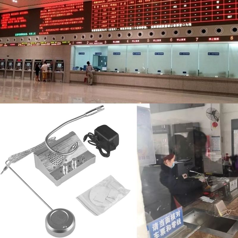 Dual Way Window Intercom System Bank Counter Interphone Zero-touch For Business Store Bank Station Ticket Window