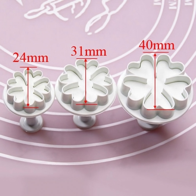 3 Stks/set Primrose Bloem Plunger Cutters Fondant Cake Decorating Bakken Tool