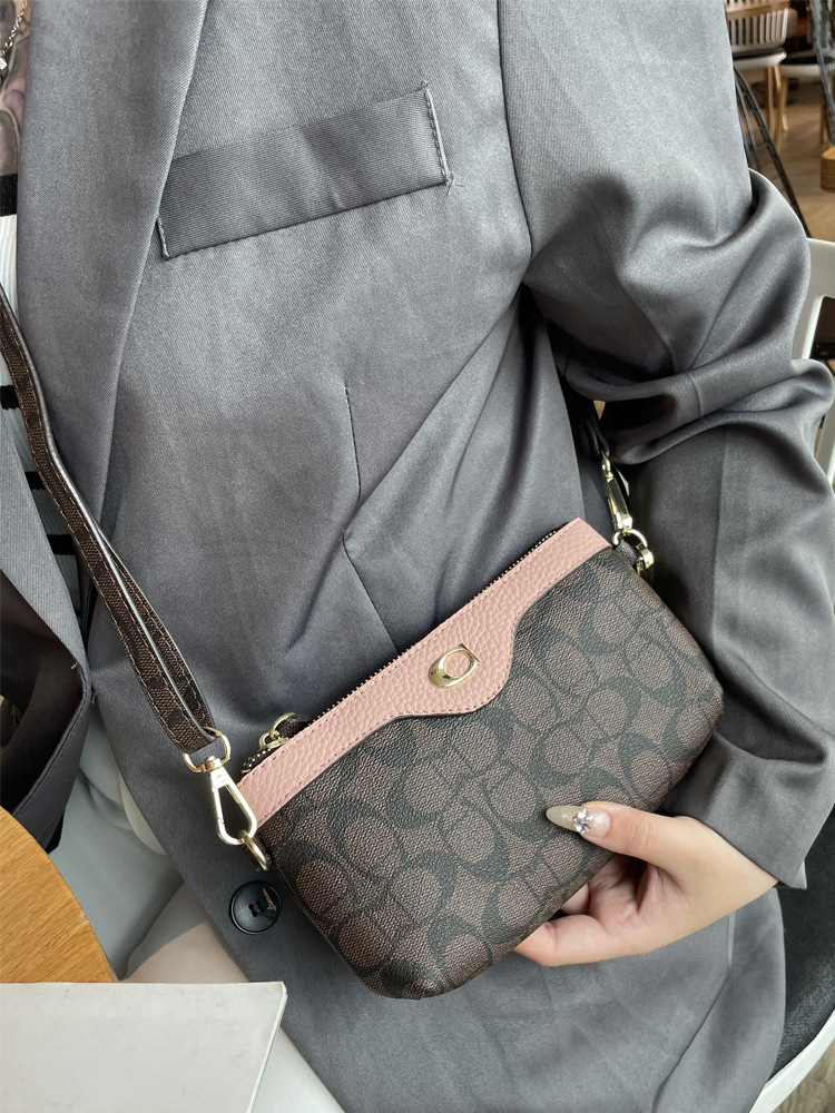 Handbag Women's Wallet small bag Holding Single Shoulder Crossbody Bag Multi-function Bag Women's mobile phone bag: Light Grey