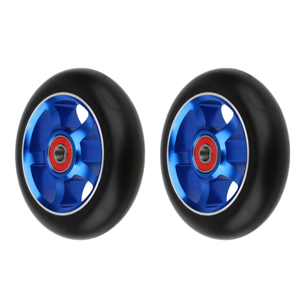 2pcs/set Aluminum Alloy 100mm Pro Stunt Scooter Wheels with Bearing Kick Scooters Scooter Parts Wheels Replacements Accessories