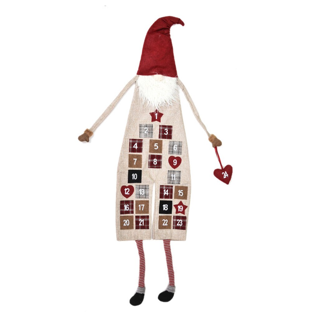 Living Room Santa Claus Bedroom Wall Hanging Advent Calendar Craft Home Party Count Down Kids Christmas Decoration 24 Days