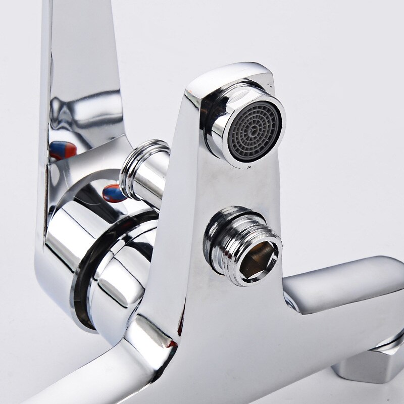 Wandmontage Handdouche Kraan Bad Kraan Valve Badkamer Douche Kranen Warm En Koud Water Mengkraan Mondstuk Tap