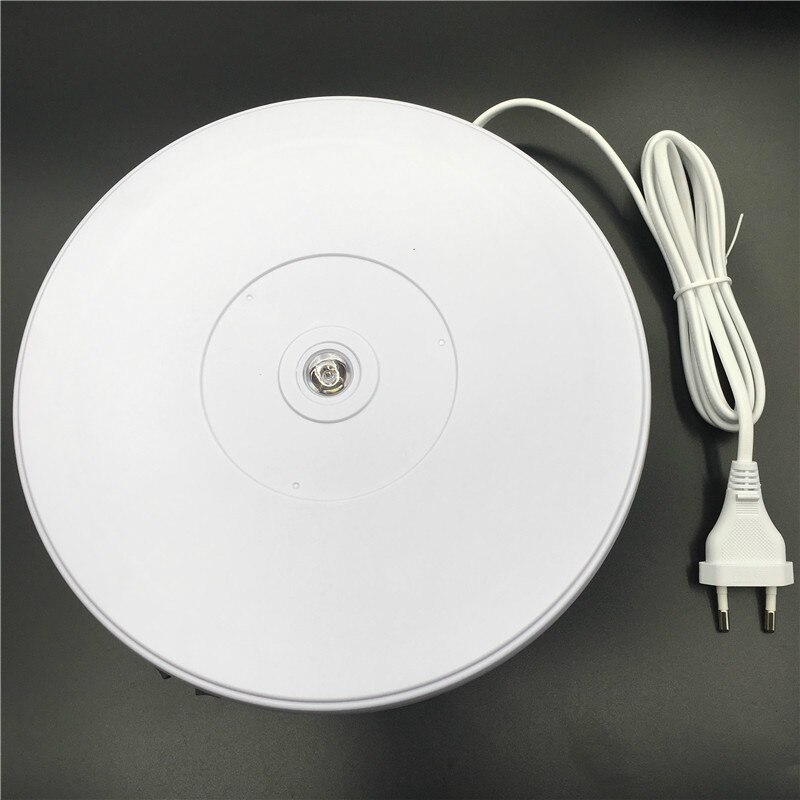 10" 25cm Led Light 360 Degree Electric Rotating Turntable for Photography, Max Load 10kg 220V 110V: White 220V EU