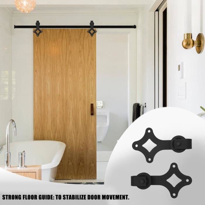 1 Set 200Cm Schuifdeuren Schuur Deur Hardware Roller Track Rail Kit Voor Closet Kastdeur Schuifdeuren Schuur Huishoudelijke Hout deuren Track Hwc
