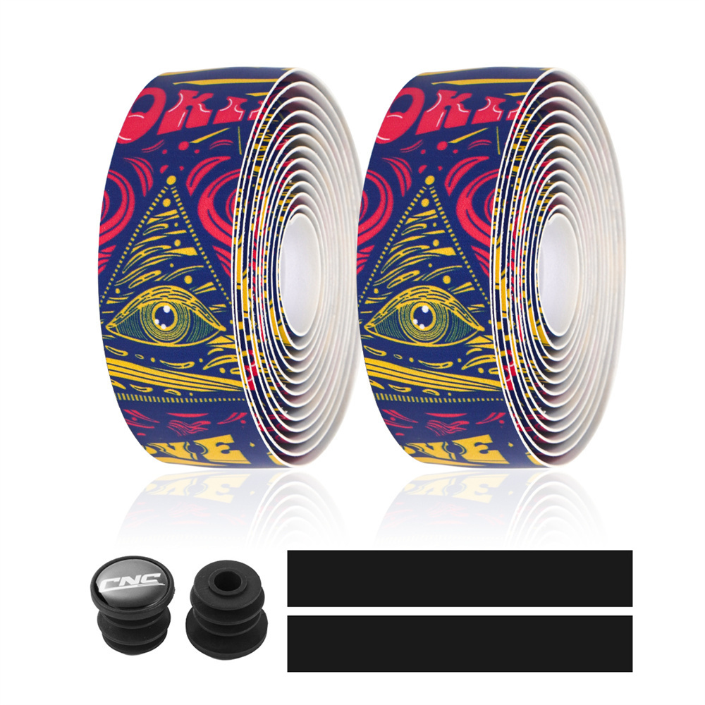 CHOOEE Bicycle Handlebar Tape Anti-Vibration Bike Tape Wrap Cycling Road Bike Handle Bar Tapes: Demon eye