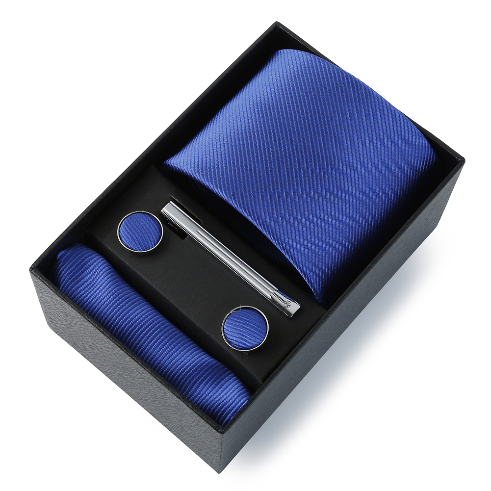 Cravate de mariage pour hommes, couleur unie, en soie, poche carrée, coffret de luxe de styliste pour hommes, accessoire de mariage