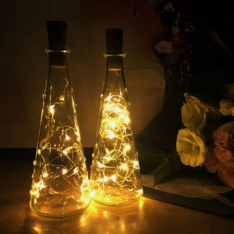 1M10Leds Lamp String Lights Glas Wijn Flessenstop Fairy Lights Kurk Vormige Decoratie Voor Bar Kerstvakantie Feestverlichting