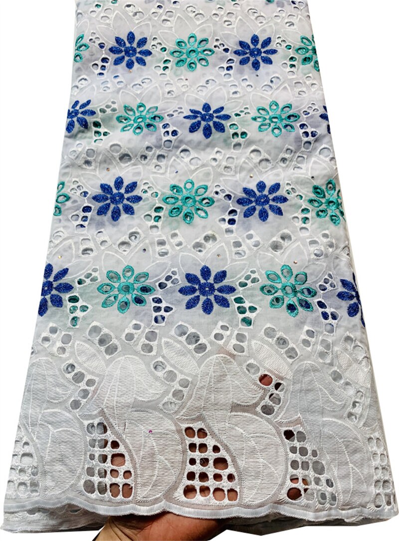 Tissu africain nigérian en dentelle de coton, Voile de , pour mariage, collection 2022, YSH065: AS PIC6