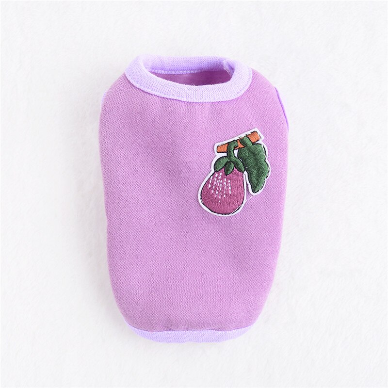 Mini Dog Vest Puppy Tiny Clothes Soft Pet Milk Dog Shirt Vest Costume XXS XS for Teacup Poodle Cat Rabbit Cartoon Jacket: Purple / 2XS