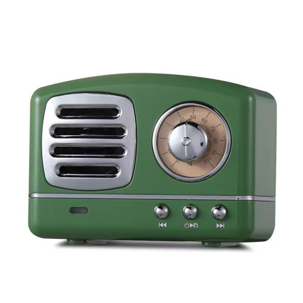 Draagbare Speaker Bluetooth Speaker Mini Retro Draadloze Luidsprekers Radio USB/TF Card Muziekspeler HIFI Subwoofer Bluetooth 4.1: green