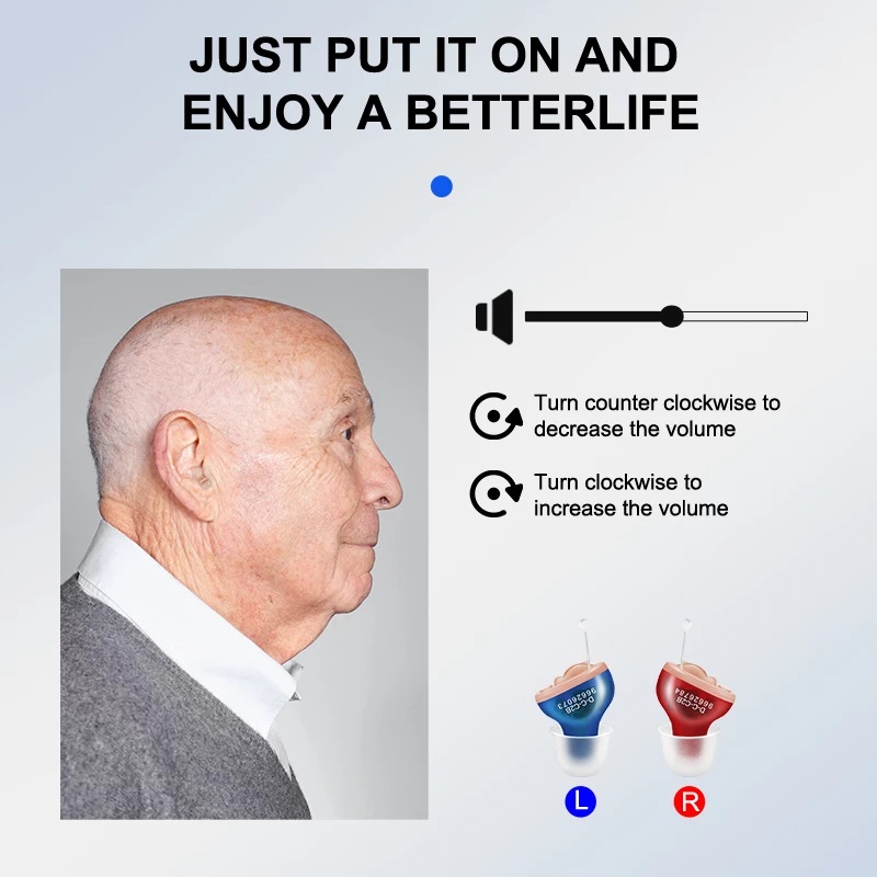 Hearing Aids for Deafness/Elderly Mini Invisible Hearing Aid Sound Amplifier Adjustable Micro Wireless CIC Ear Aids Audifonos